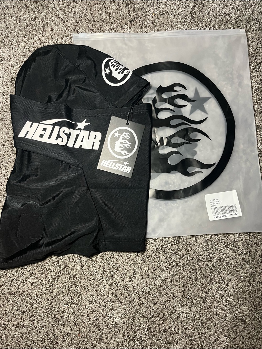Hellstar Logo Balaclava Black Graphic Hat